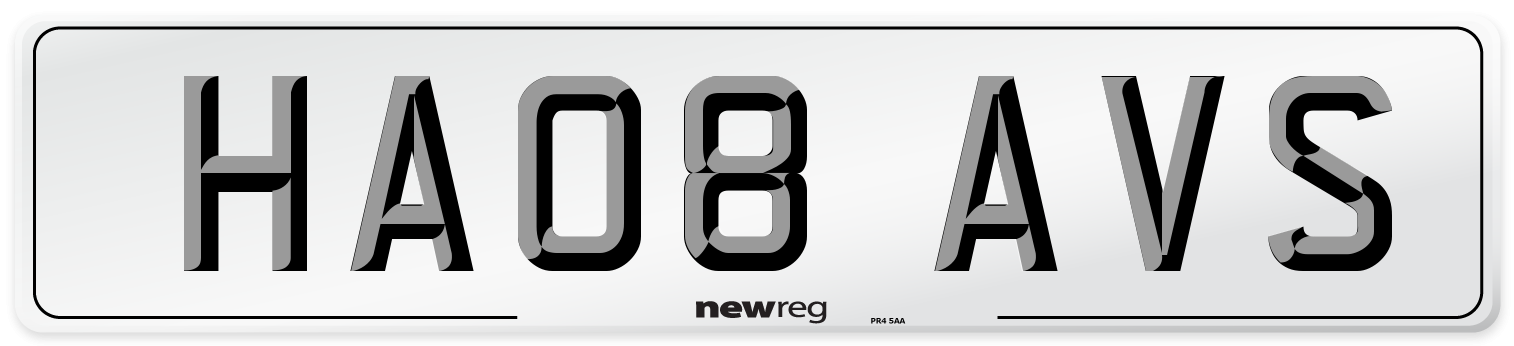 HA08 AVS Number Plate from New Reg